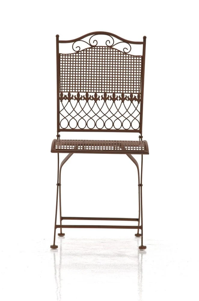 Chaise de jardin en fer forgé marron vieilli MDJ10022