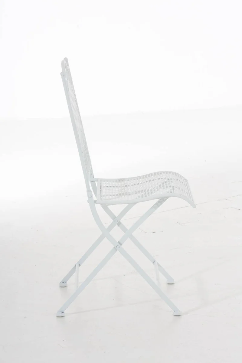 Chaise de jardin en fer forgé blanc MDJ10025