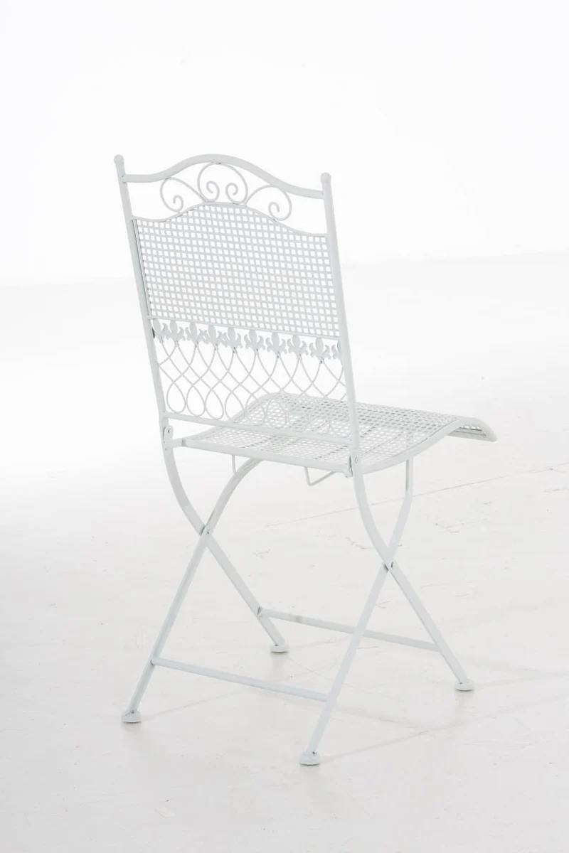 Chaise de jardin en fer forgé blanc MDJ10025