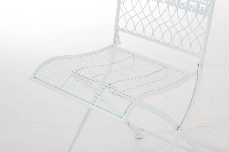 Chaise de jardin en fer forgé blanc MDJ10025