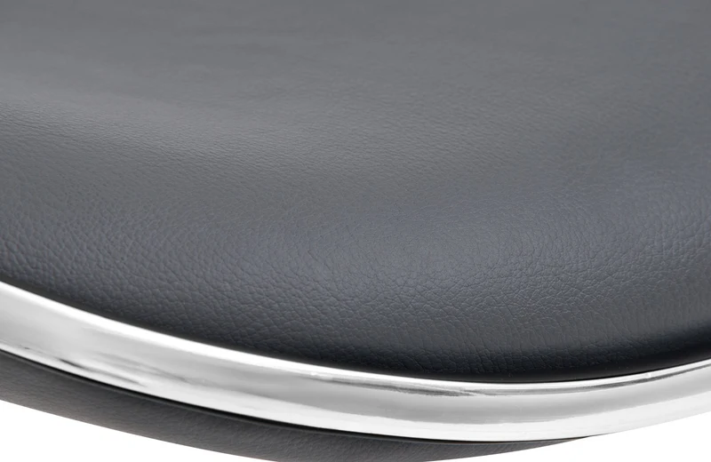 Tabouret de bar x1 assise ergonomique en PVC gris pied en trompette en métal noir 10_0005749