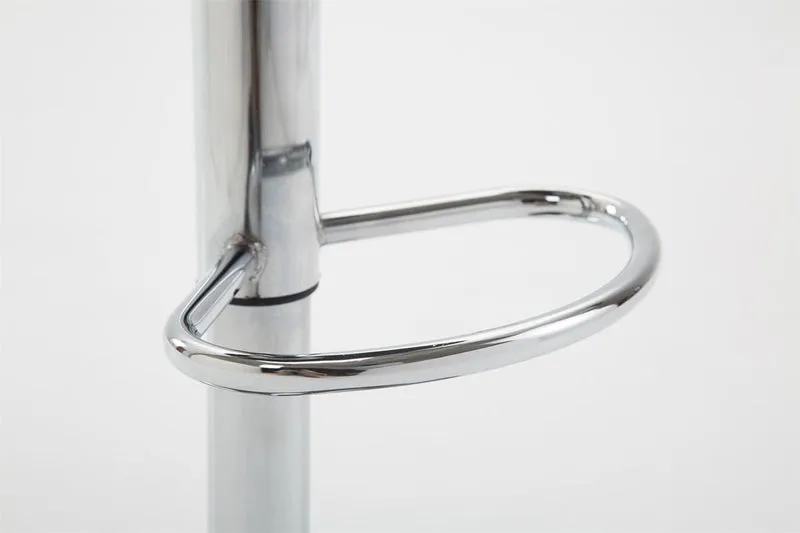 Tabouret de bar x1 assise ergonomique en tissu gris pied en trompette en métal chromé 10_0005748