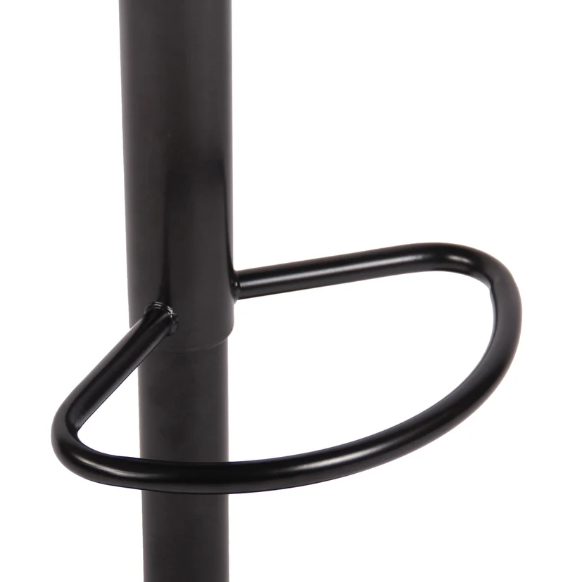 Tabouret de bar x1 design minimaliste hauteur réglable repose-pieds en tissu marron et métal noir 10_0005934