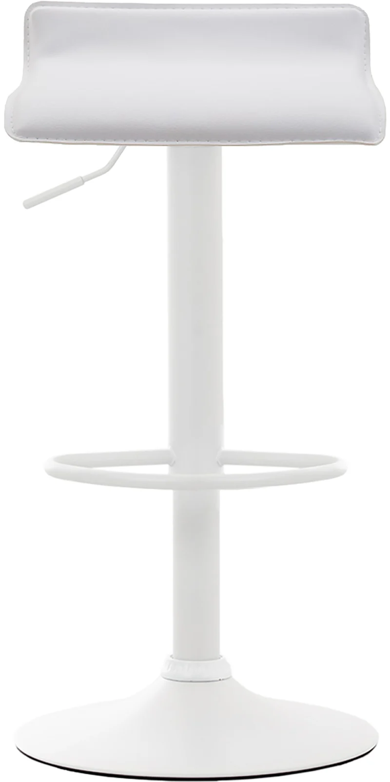 Tabouret de bar x1 design minimaliste hauteur réglable repose-pieds en PVC blanc et métal blanc 10_0005611