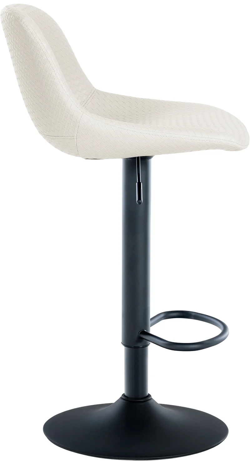 Lot de 2 tabourets de bar rotation à 360°en PVC crème pieds en trompette métal noir 10_0006691