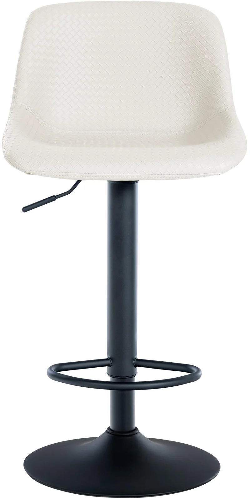 Lot de 2 tabourets de bar rotation à 360°en PVC crème pieds en trompette métal noir 10_0006691