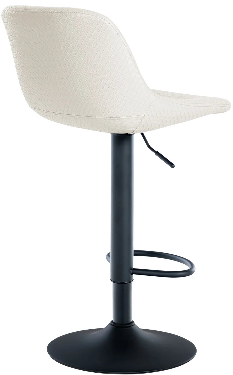Lot de 2 tabourets de bar rotation à 360°en PVC crème pieds en trompette métal noir 10_0006691