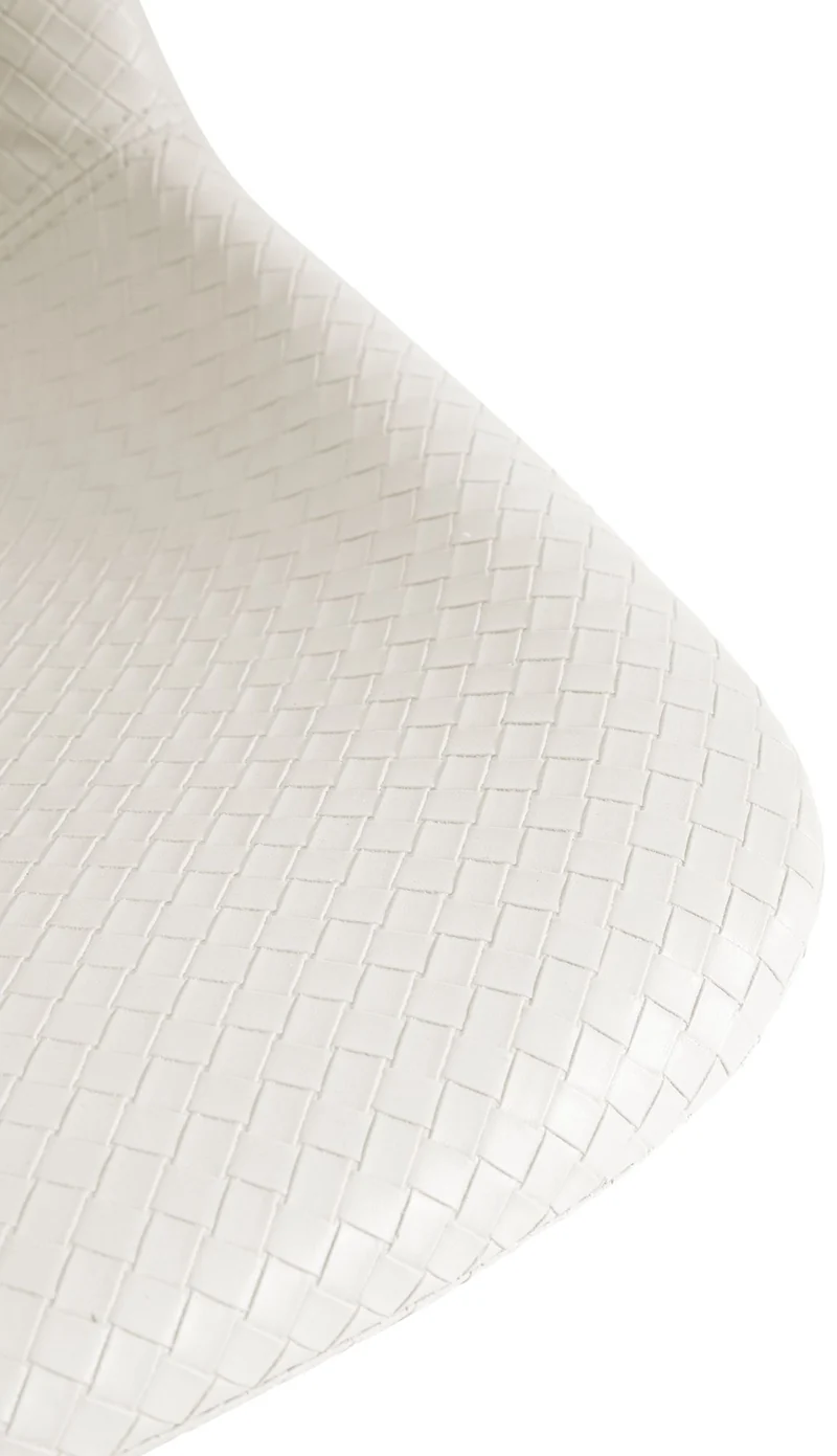 Lot de 2 tabourets de bar rotation à 360°en PVC crème pieds en trompette métal noir 10_0006691