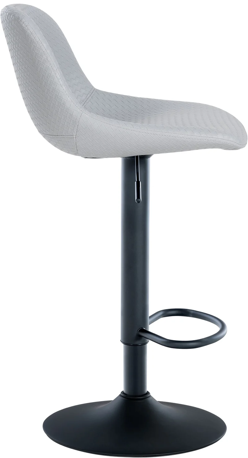 Lot de 2 tabourets de bar rotation à 360°en PVC gris pieds en trompette métal noir 10_0006599