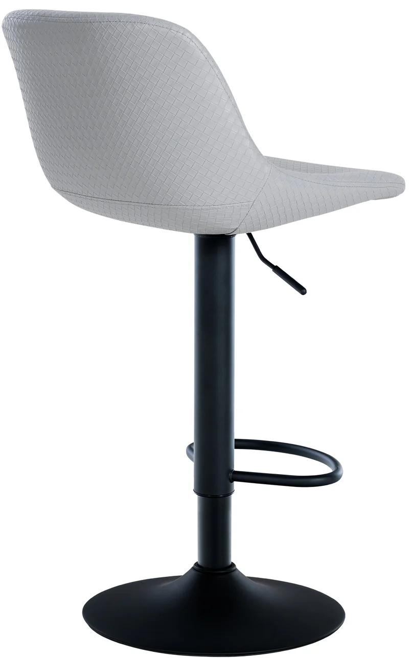 Lot de 2 tabourets de bar rotation à 360°en PVC gris pieds en trompette métal noir 10_0006599