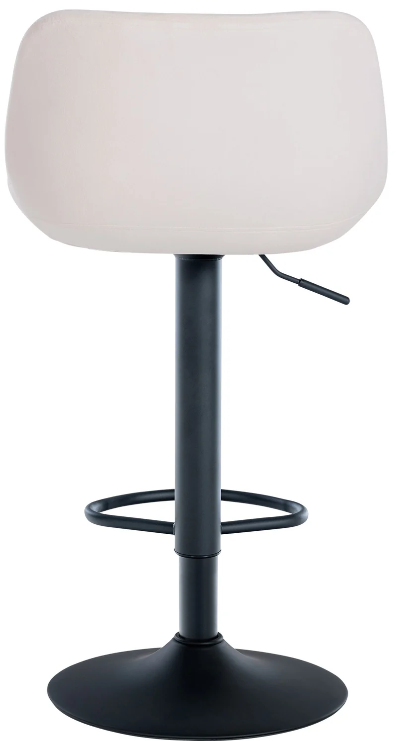 Tabouret de bar x1 rotation à 360°en velours crème pieds en trompette métal noir 10_0006522