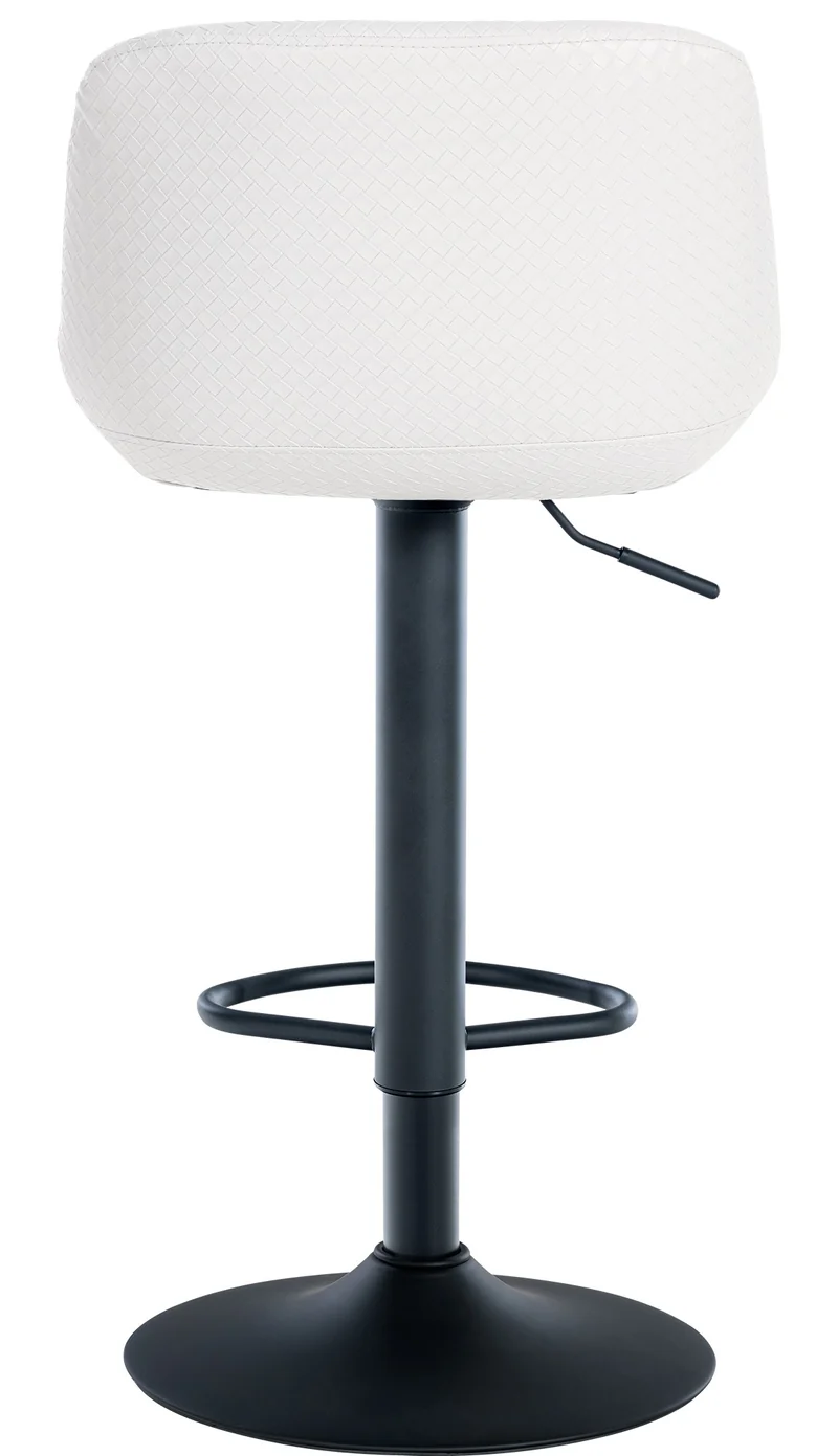 Tabouret de bar x1 rotation à 360°en PVC blanc pieds en trompette métal noir 10_0006381