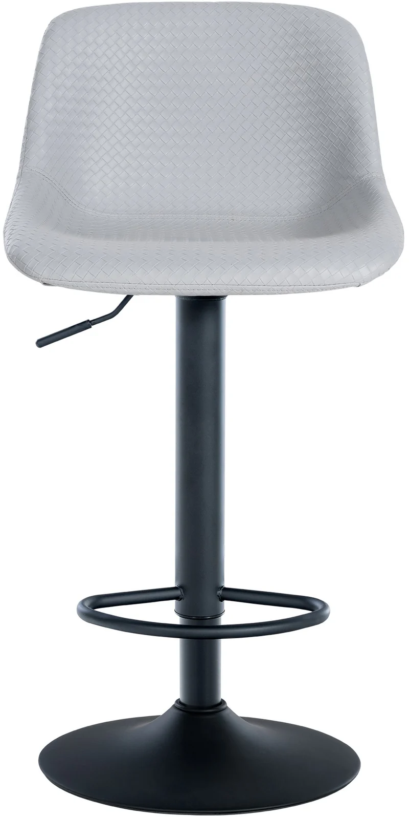 Tabouret de bar x1 rotation à 360°en PVC gris pieds en trompette métal noir 10_0006226