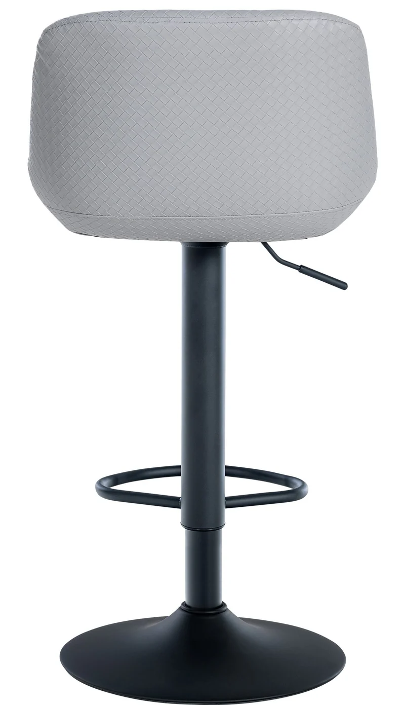 Tabouret de bar x1 rotation à 360°en PVC gris pieds en trompette métal noir 10_0006226