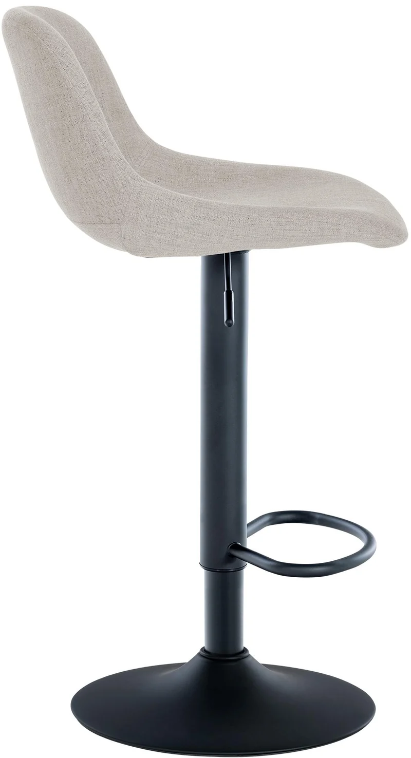 Lot de 2 tabourets de bar rotation à 360°en tissu crème pieds en trompette métal noir 10_0006133