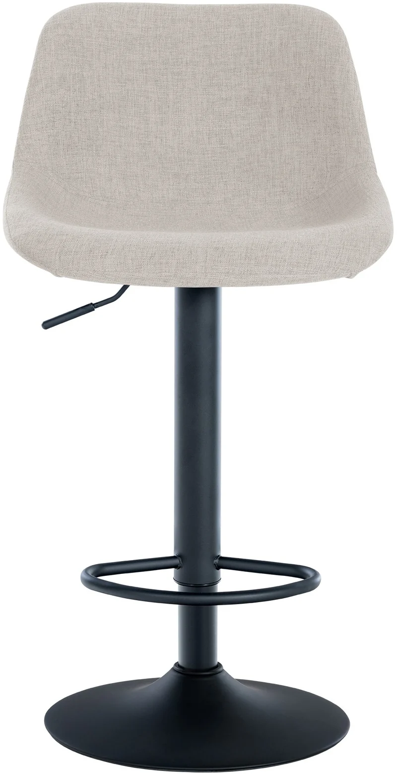 Lot de 2 tabourets de bar rotation à 360°en tissu crème pieds en trompette métal noir 10_0006133