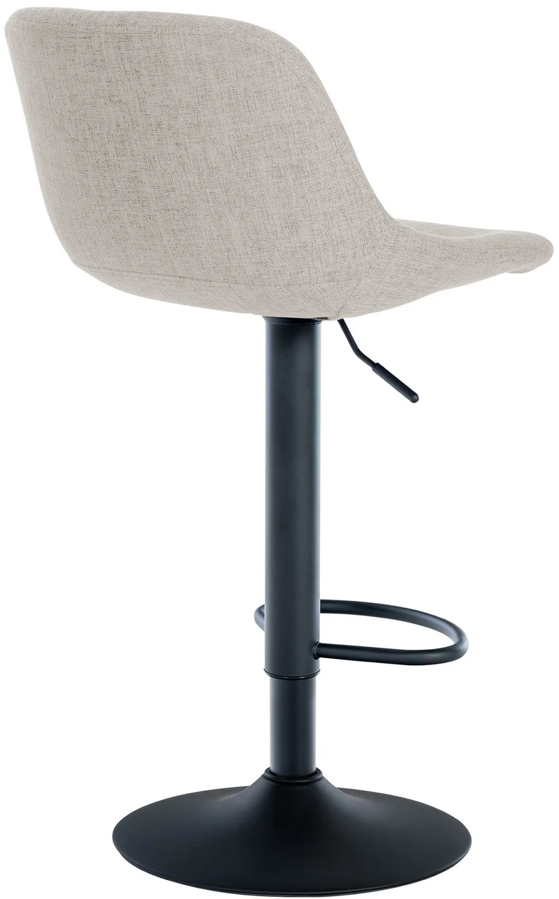 Lot de 2 tabourets de bar rotation à 360°en tissu crème pieds en trompette métal noir 10_0006133