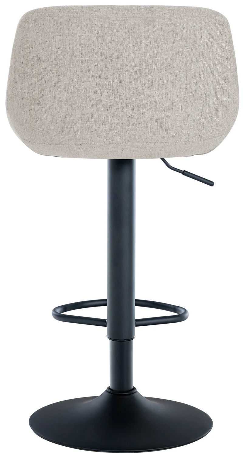 Lot de 2 tabourets de bar rotation à 360°en tissu crème pieds en trompette métal noir 10_0006133