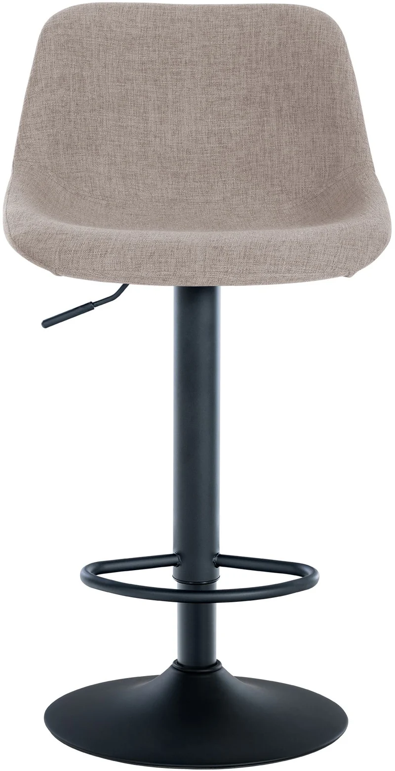 Tabouret de bar x1 rotation à 360°en tissu crème pieds en trompette métal noir 10_0005709