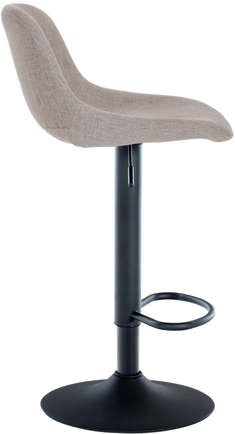 Tabouret de bar x1 rotation à 360°en tissu crème pieds en trompette métal noir 10_0005709