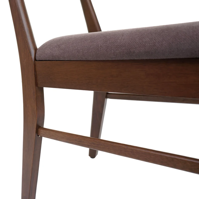 Lot de 2 chaises de salle à manger cuisine avec dossier en tissu couleur taupe cadre en bois 04_0007383