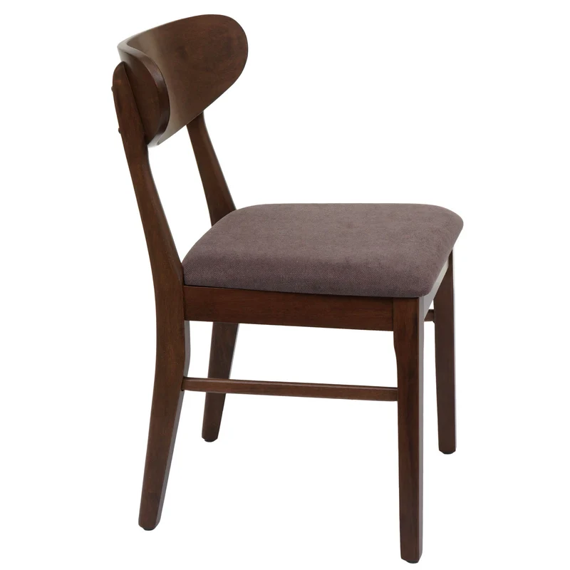 Lot de 2 chaises de salle à manger cuisine avec dossier en tissu couleur taupe cadre en bois 04_0007383