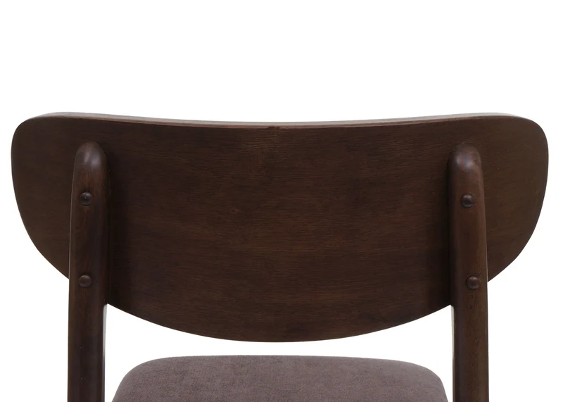 Lot de 6 chaises de salle à manger cuisine dossier haut en tissu couleur taupe structure en bois foncé 04_0007763