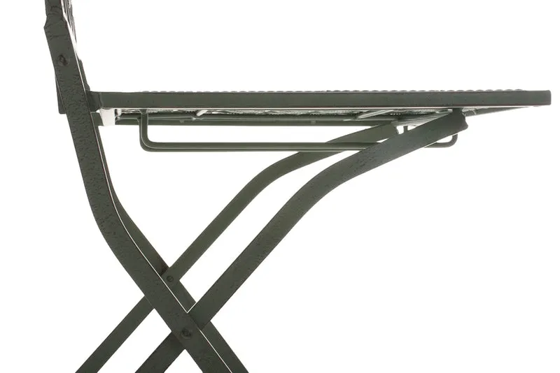 Lot de 2 chaises pliable de jardin terrasse balcon design rustique en fer forgé vert vieilli 10_0003129