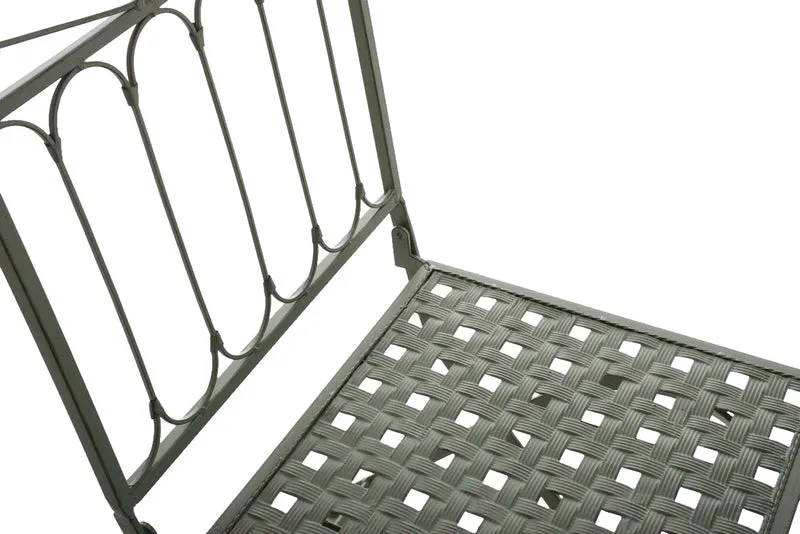 Lot de 2 chaises pliable de jardin terrasse balcon design rustique en fer forgé vert vieilli 10_0003129
