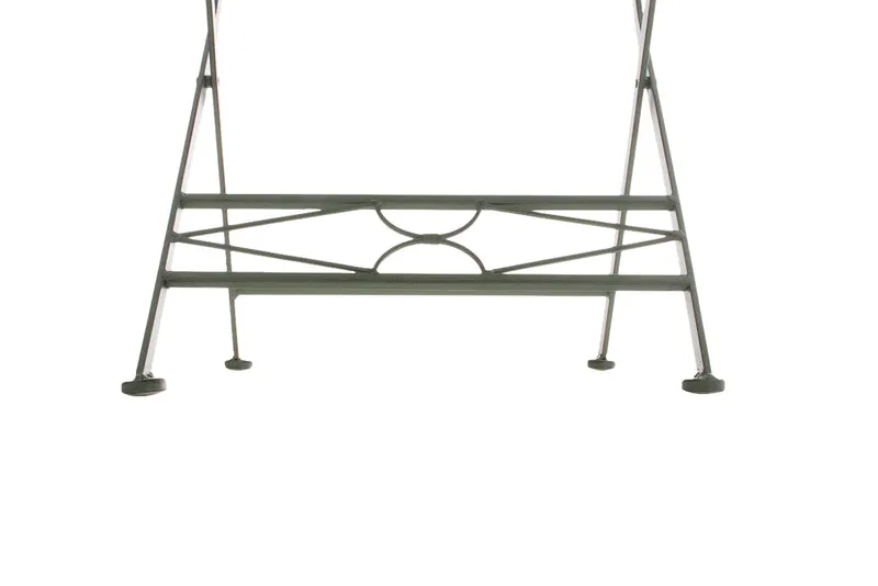 Lot de 2 chaises pliable de jardin terrasse balcon design rustique en fer forgé vert vieilli 10_0003129