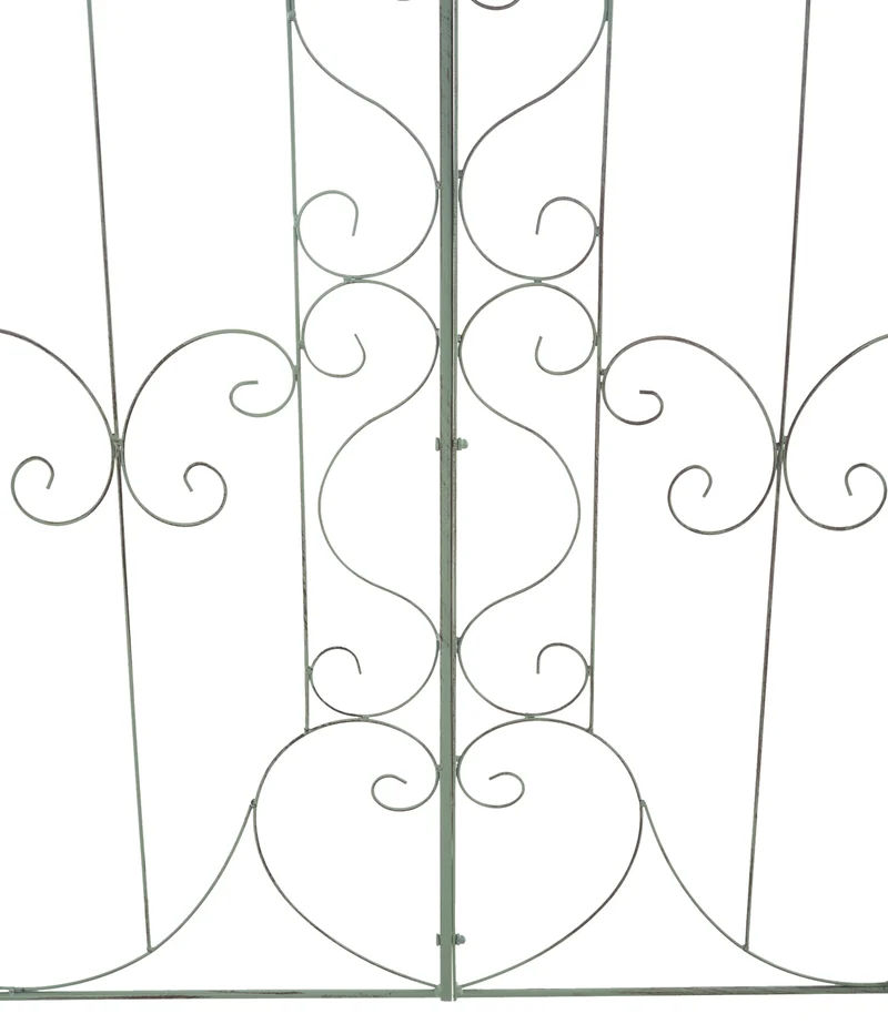 Treillis décoration de jardin rosier plantes grimpantes 133 cm en métal vert vieilli 10_0003891