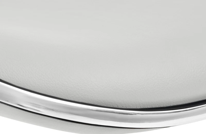 Tabouret de bar x1 assise ergonomique en PVC blanc pied en trompette en métal noir 10_0005384