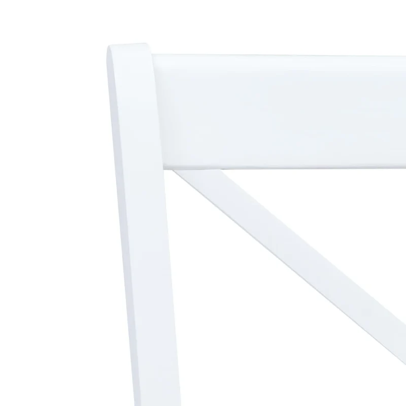Set de 6 chaises de salle à manger blanc et bois clair bois hévéa massif blanc DEC025665