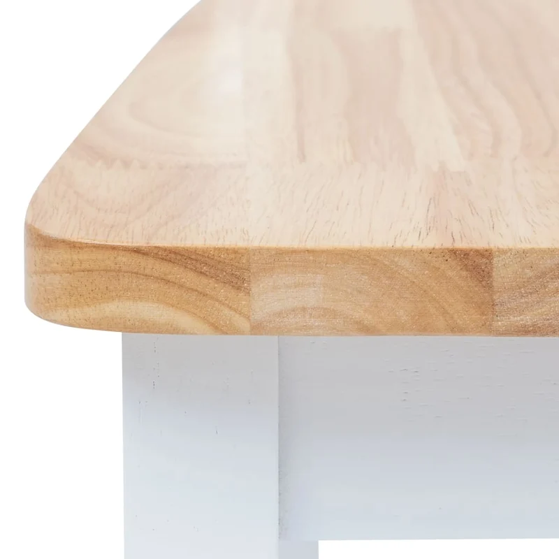 Set de 6 chaises de salle à manger blanc et bois clair bois hévéa massif blanc DEC025665