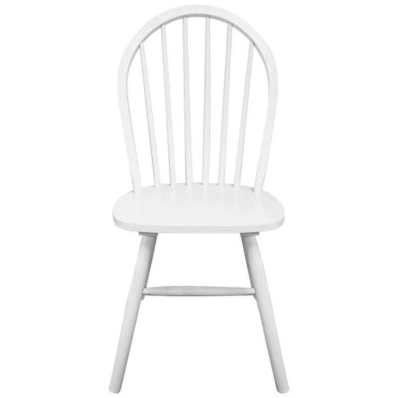 Lot de 2 chaises de salle à manger cuisine design classique bois d'hévéa solide blanc CDS020163