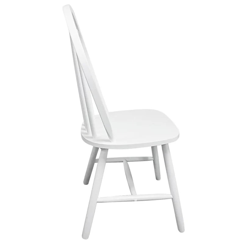 Lot de 2 chaises de salle à manger cuisine design classique bois d'hévéa solide blanc CDS020163