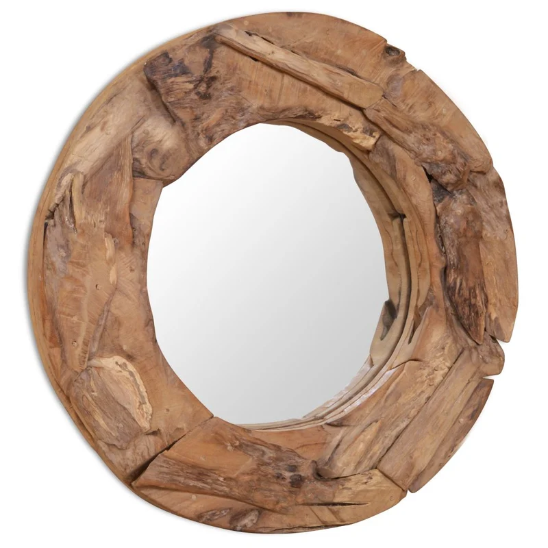 Miroir décoratif rond Teck 60 cm DEC022669