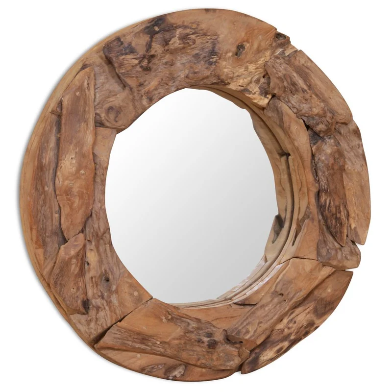Miroir décoratif rond Teck 60 cm DEC022669
