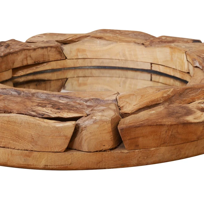 Miroir décoratif rond Teck 60 cm DEC022669