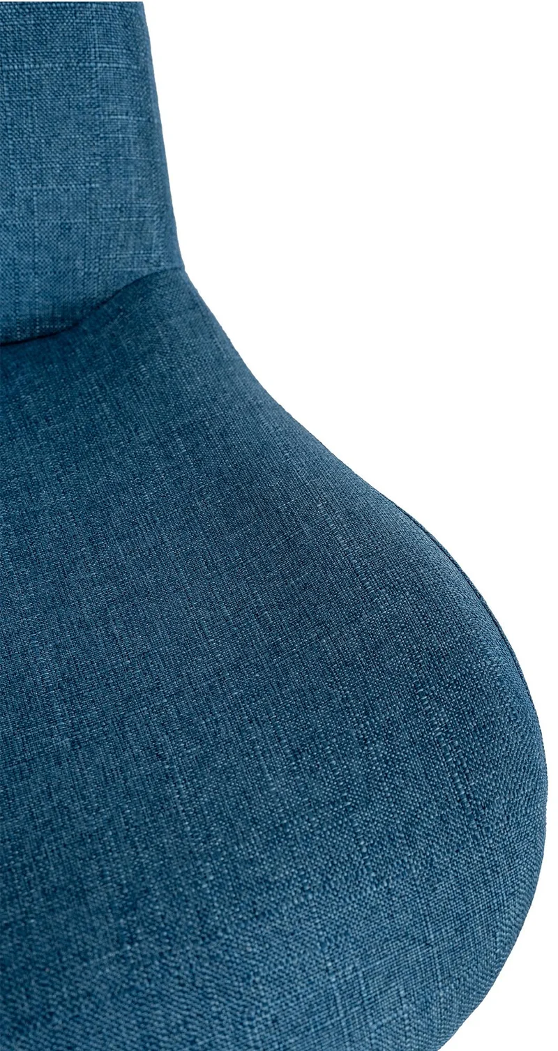 Lot de 2 tabourets de bar réglable en hauteur et rotatif repose-pieds en tissu bleu cadre en métal noir 10_0006419
