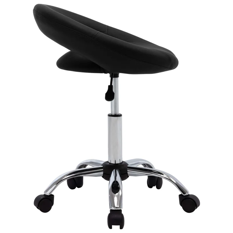 Chaise tabouret sur roulettes pivotant hauteur réglable en PVC noir DEC025150