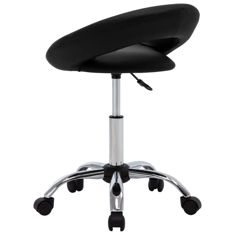 Chaise tabouret sur roulettes pivotant hauteur réglable en PVC noir DEC025150