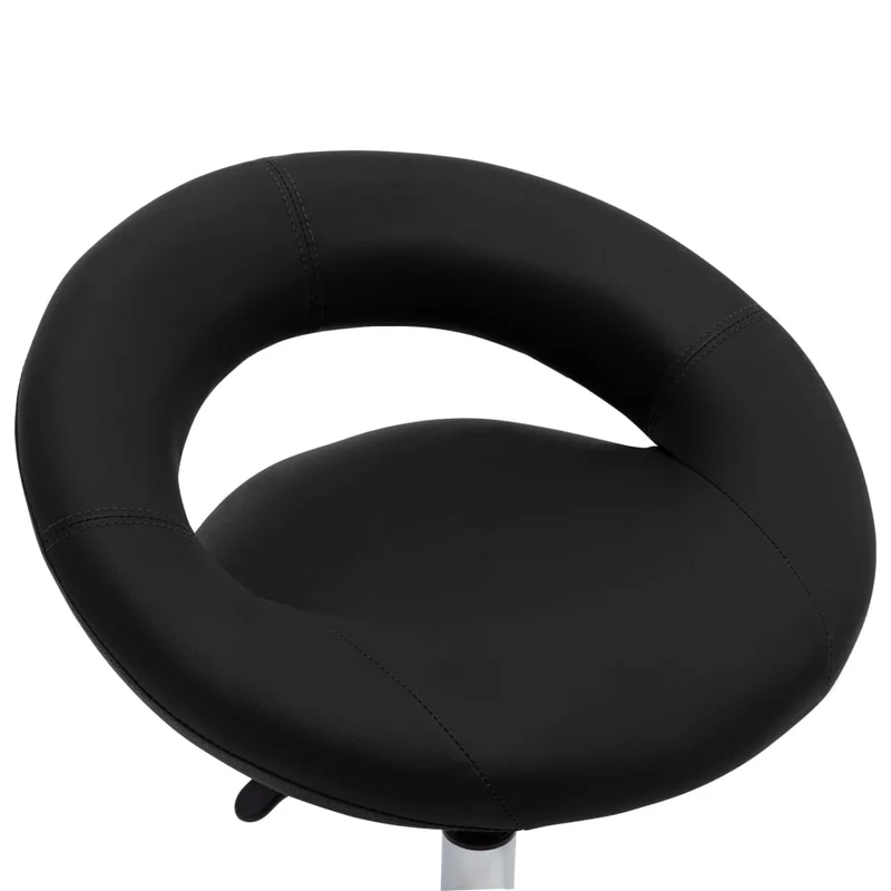 Chaise tabouret sur roulettes pivotant hauteur réglable en PVC noir DEC025150
