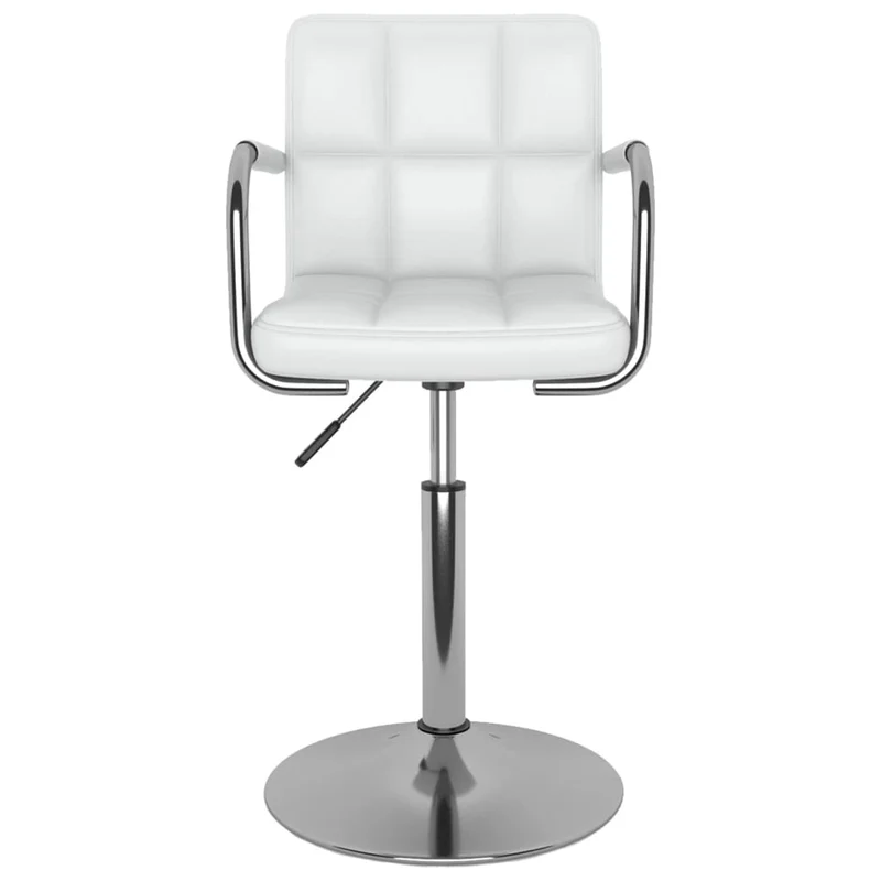 Lot de 2 tabourets de bar siège pivotant hauteur réglable accoudoirs en PVC blanc DEC025194