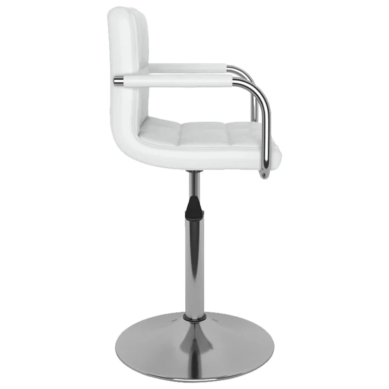 Lot de 2 tabourets de bar siège pivotant hauteur réglable accoudoirs en PVC blanc DEC025194