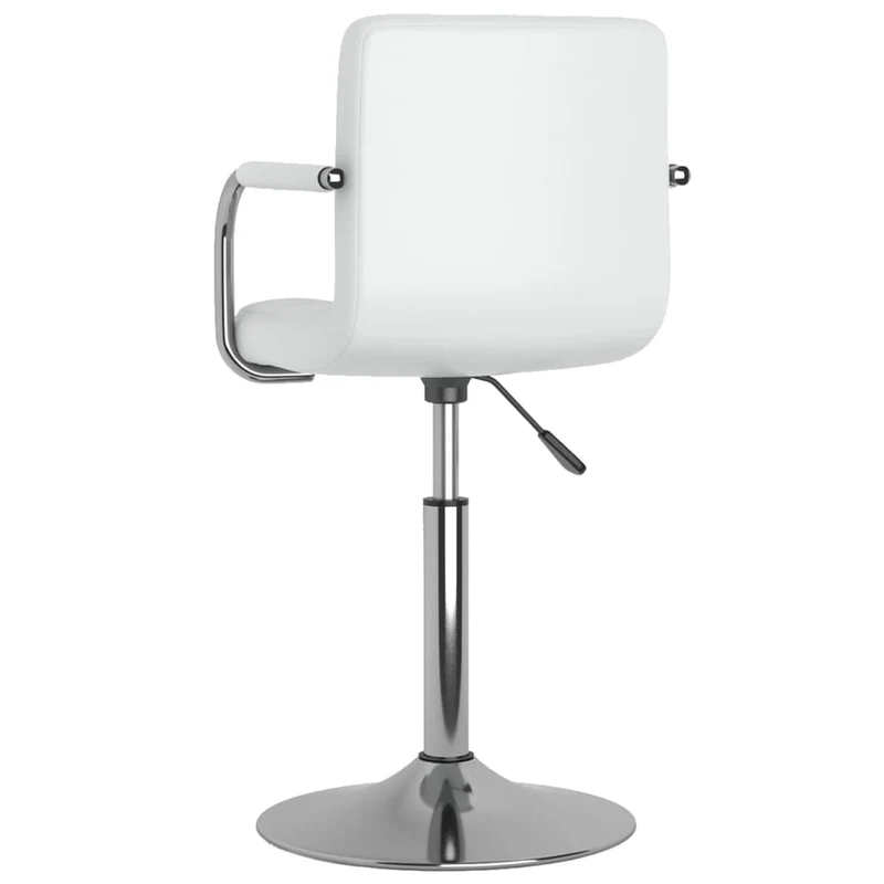 Lot de 2 tabourets de bar siège pivotant hauteur réglable accoudoirs en PVC blanc DEC025194