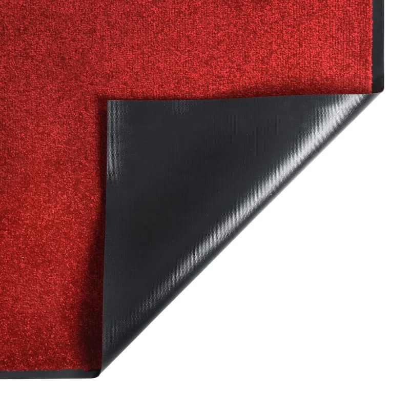 Paillasson de porte d'entrée 40 x 60 cm vinyle rouge dessous antidérapant DEC040658