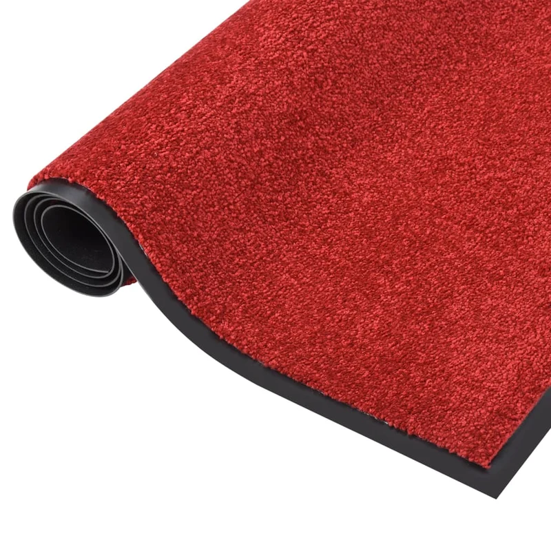 Paillasson de porte d'entrée 40 x 60 cm vinyle rouge dessous antidérapant DEC040658