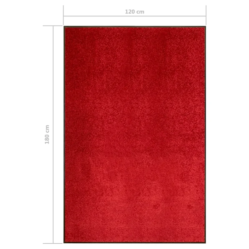 Paillasson lavable 120 x 180 cm polyamide rouge PVC antidérapant DEC040626