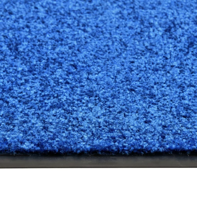 Paillasson lavable 90 x 120 cm polyamide bleu PVC antidérapant DEC040604